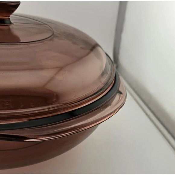 Pyrex Visions Cranberry Casserole Dish & Lid #024C Corning 2qt - Picture 16 of 16